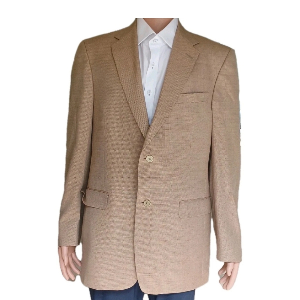 Daniel CREMIEUX Men's Tan Blazer Houdstooth SZ 42L
